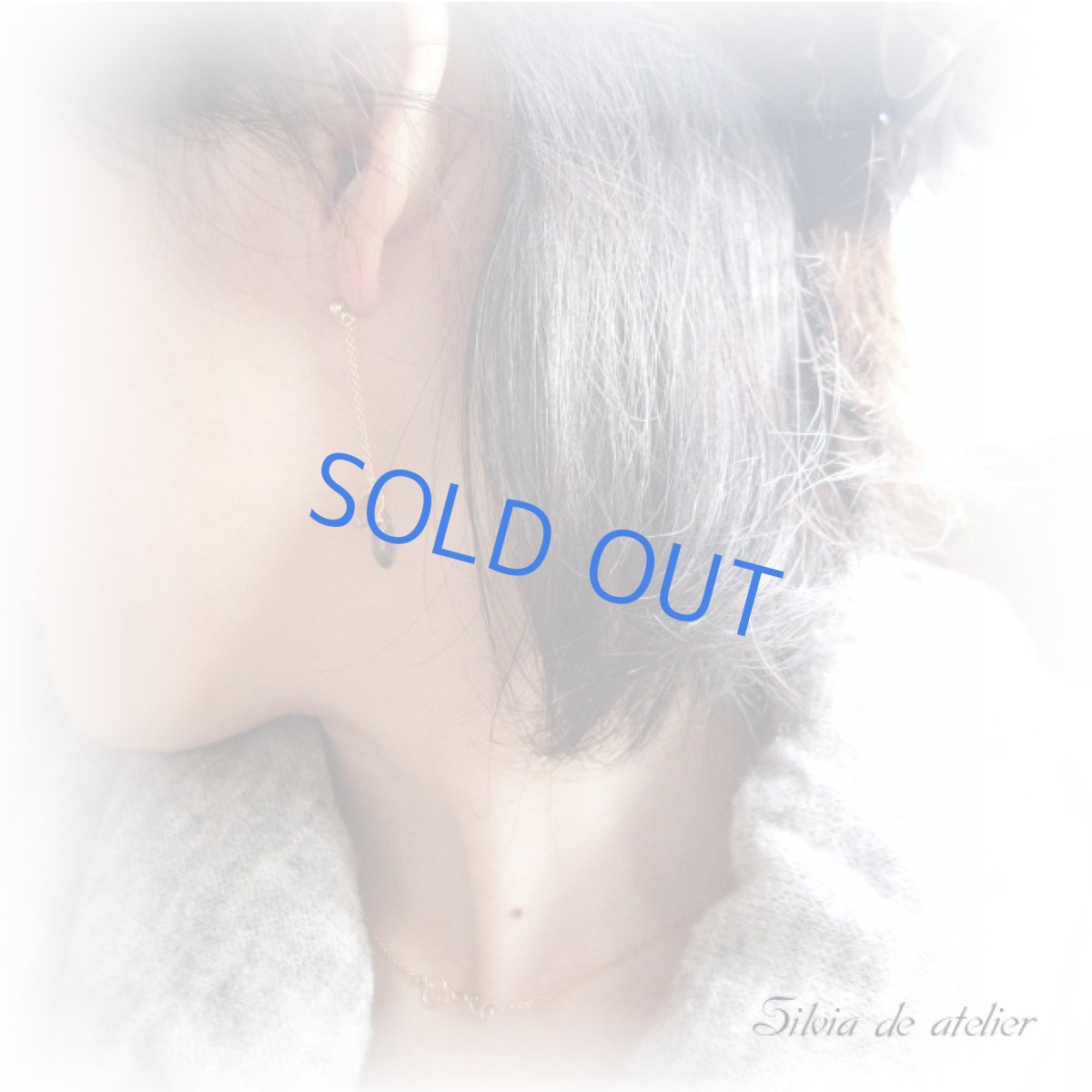 画像3: ラブラドライト&アンダリュサイト 14kgfラインピアス (3)