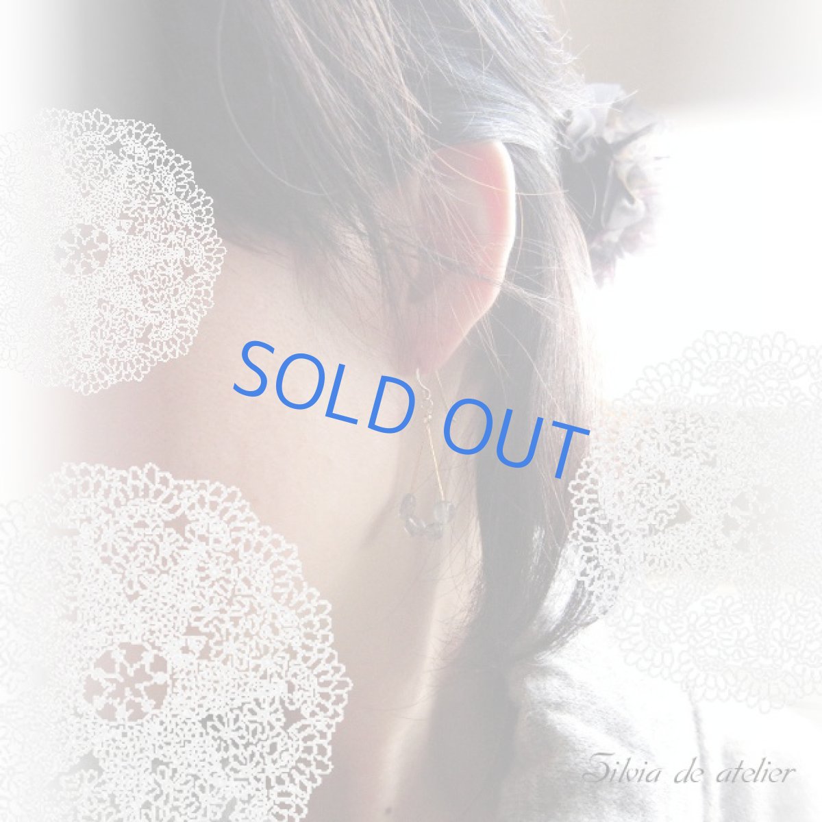 画像2: ラブラドライトタンブル 14kgfストリングスフックピアス (2)