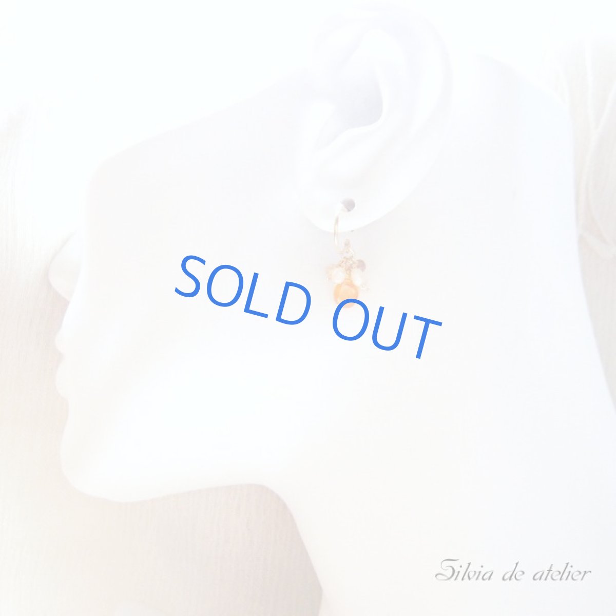 画像2: カーネリアンオーバルジェム×淡水パールピーチ 14kgfピアス (2)