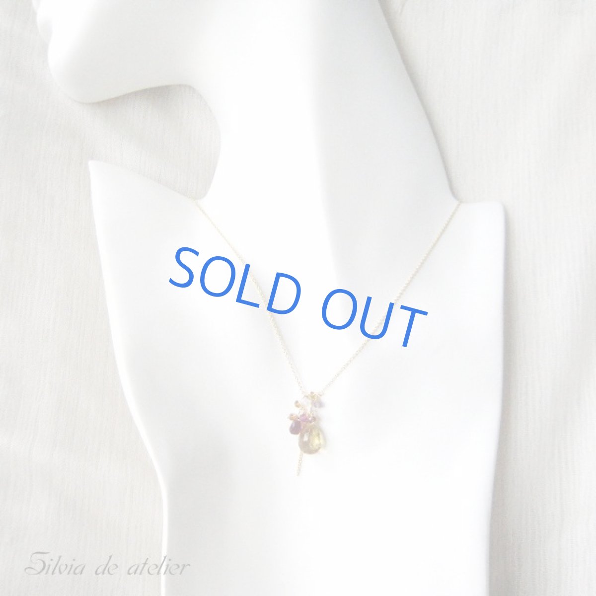 画像2: 限定2本のみ・ビアクォーツ×ロードライトガーネット×アメジスト 14kgfネックレス (2)