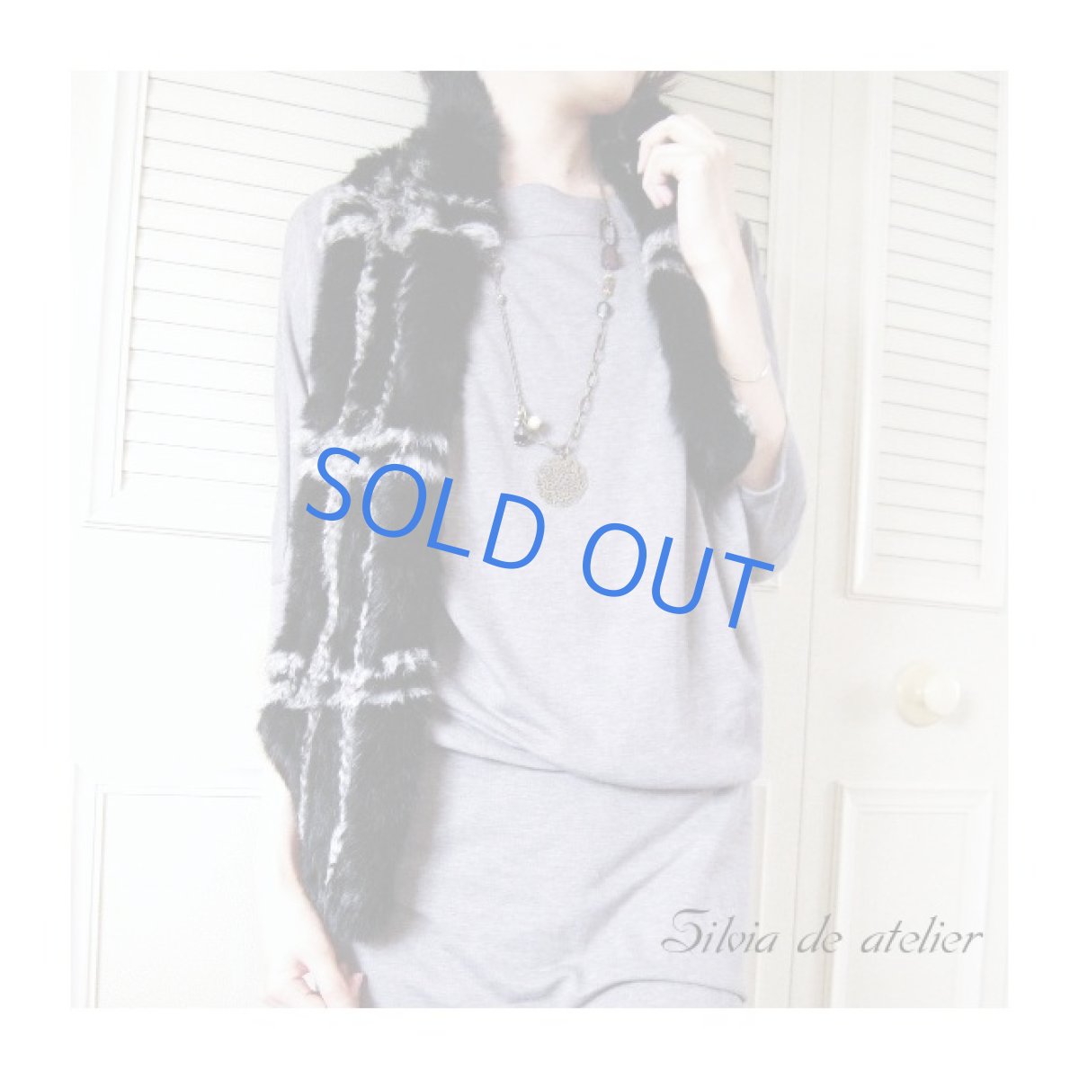 画像4: レースチャーム×パープルアクリル アシンメトリークラシックネックレス (4)