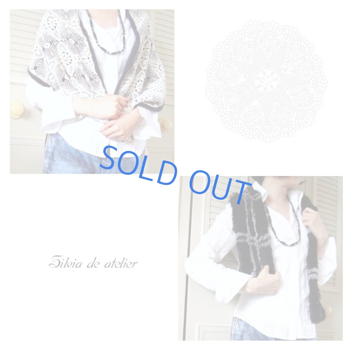 画像3: ブラックマーブルアクリル&ハイパーシーン ロングネックレス (3)