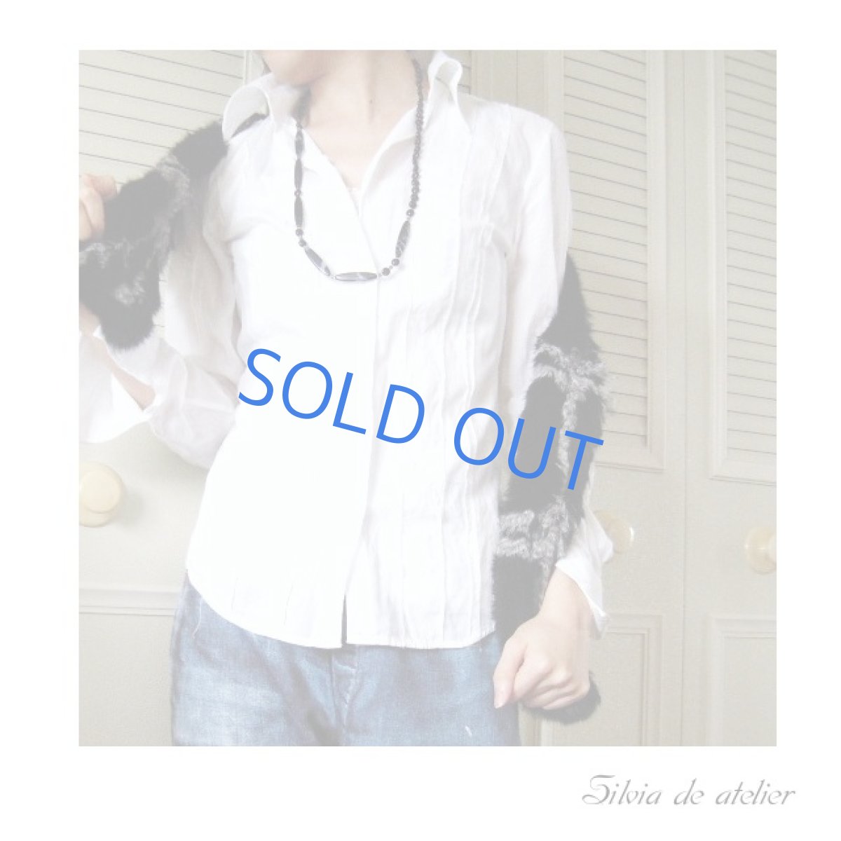 画像2: ブラックマーブルアクリル&ハイパーシーン ロングネックレス (2)