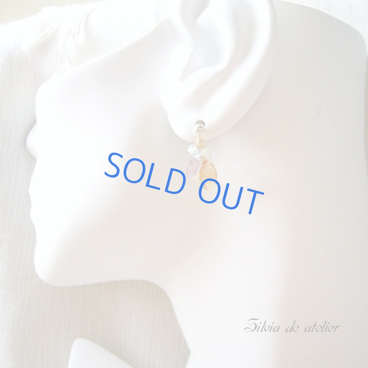 画像4: ゴールデンシトリンマーキス型ドロップ 14kgfプチピアス (4)