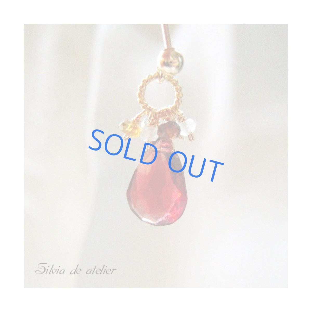 画像4: モザンビークガーネット大粒ペアシェイプ×アレキサンドライト 14kgfピアス (4)