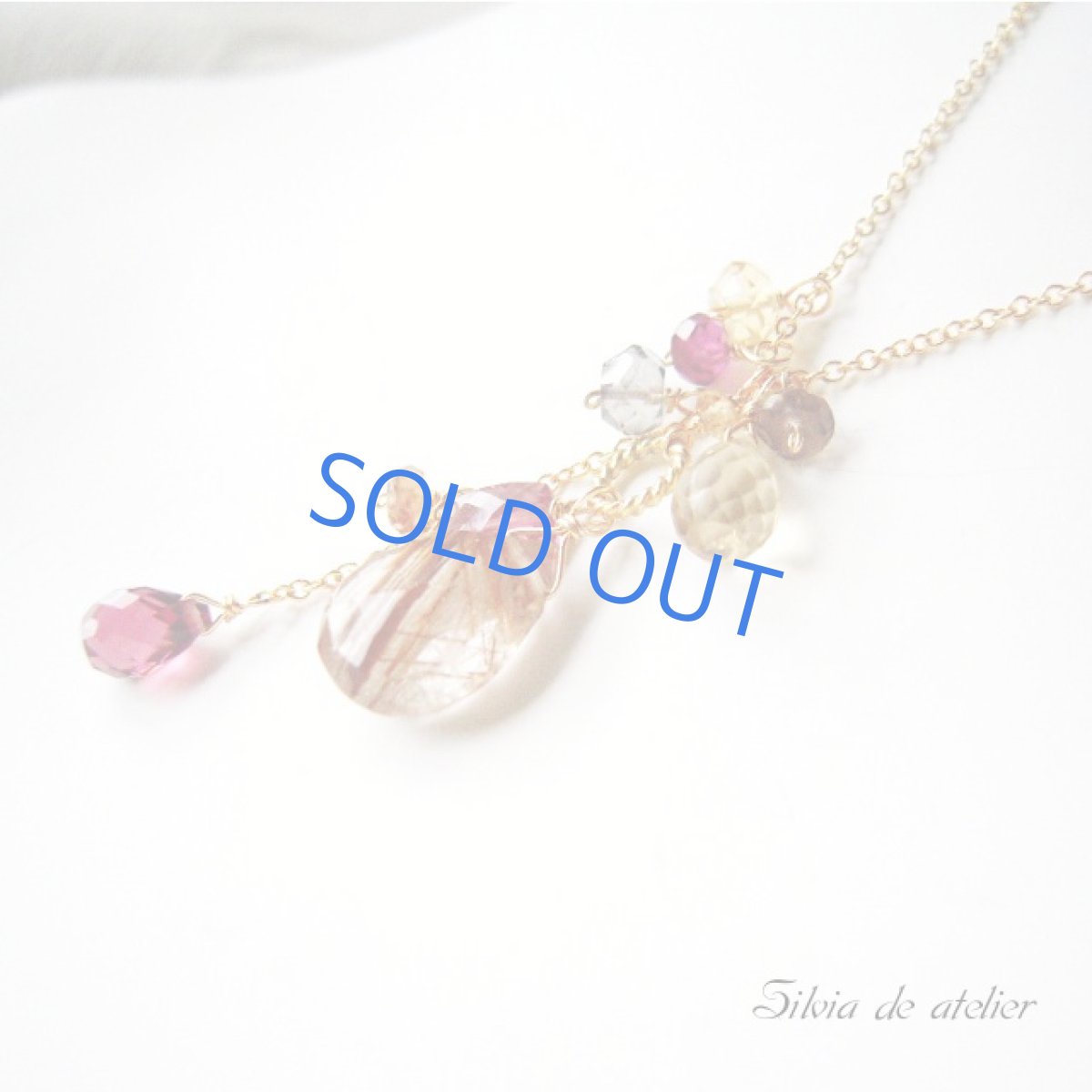 画像3: 限定1本・ブラウンルチルクォーツ×ロードライトガーネット 14kgfネックレス (3)