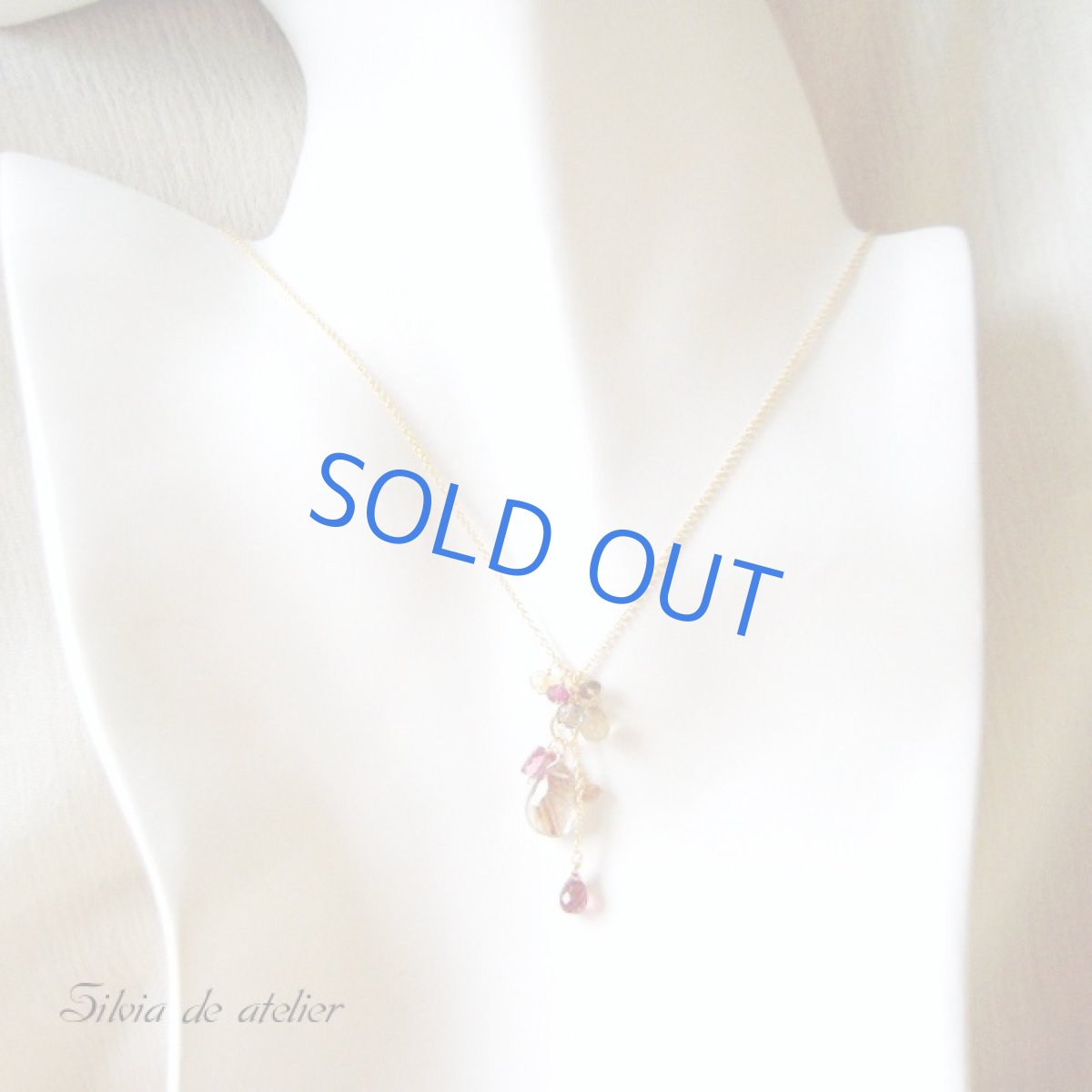 画像4: 限定1本・ブラウンルチルクォーツ×ロードライトガーネット 14kgfネックレス (4)