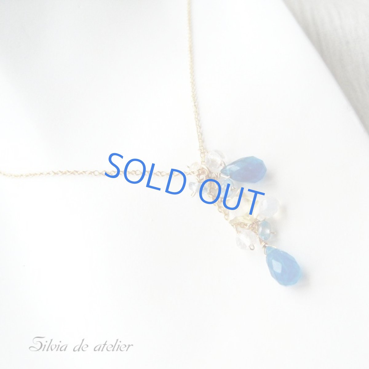 画像3: ☆midnight☆ネオンブルーアパタイトドロップ×シトリンスターカット 14kgfネックレス (3)