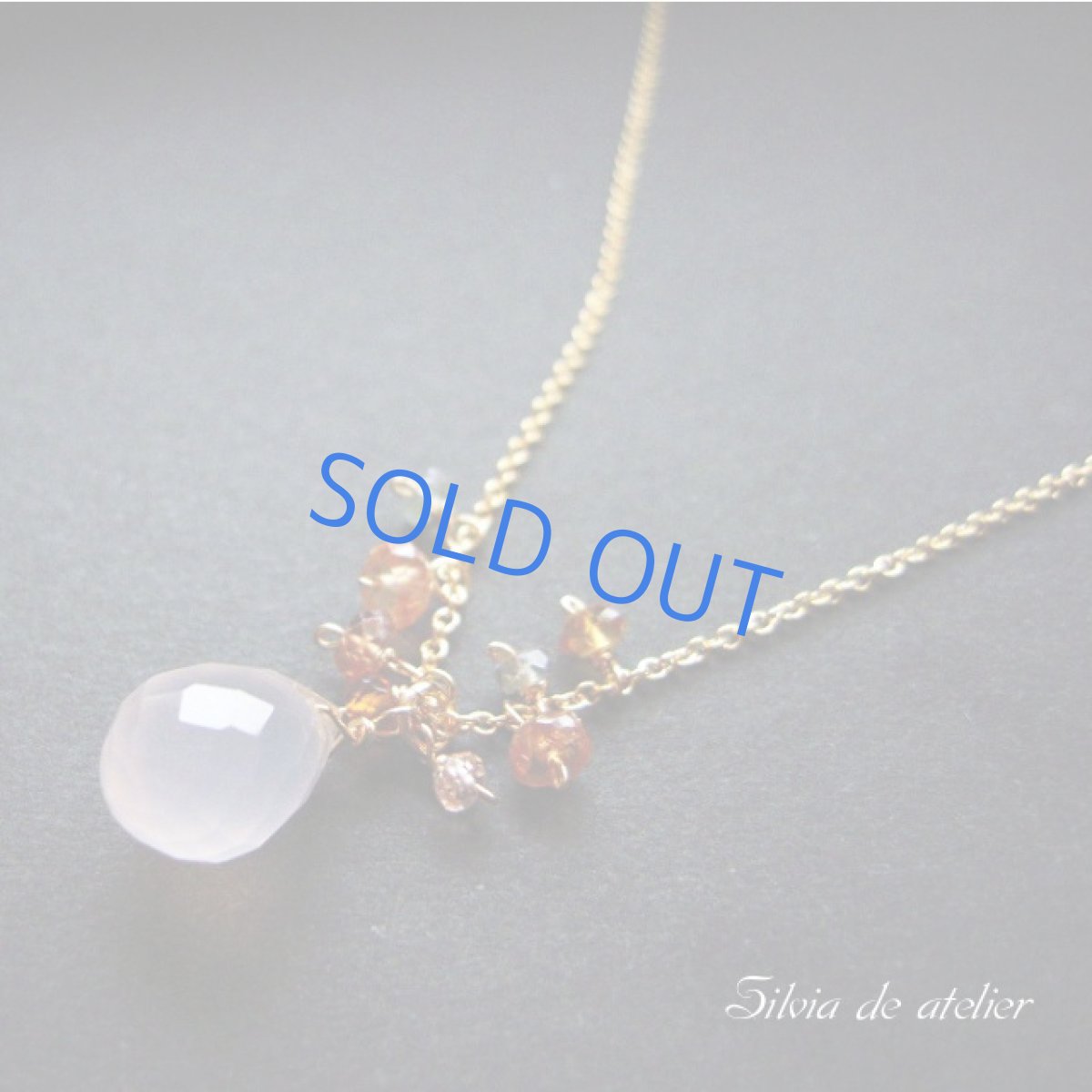 画像2: ピンクカルセドニー×アレキサンドライト×シトリン 14kgfネックレス (2)