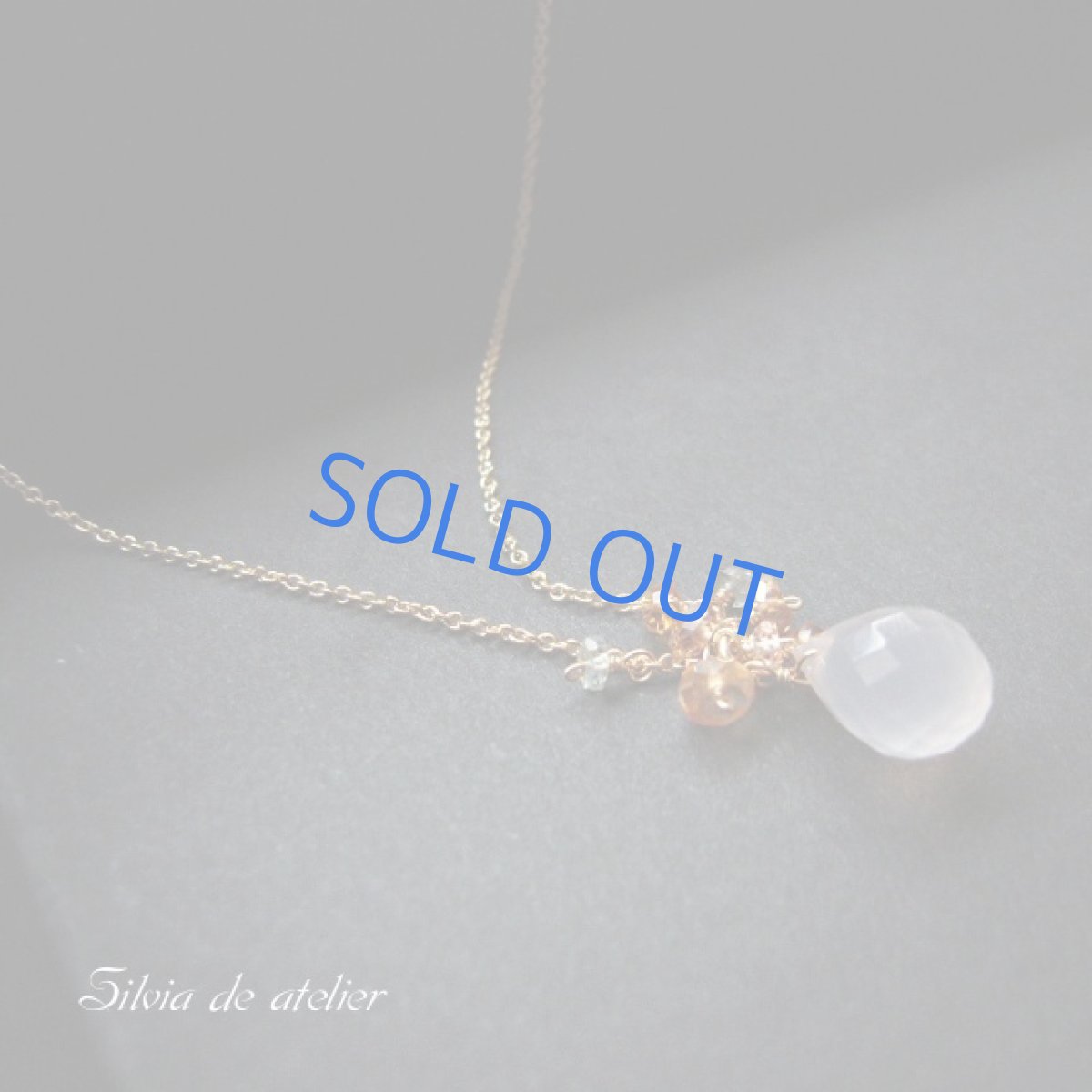 画像4: ピンクカルセドニー×アレキサンドライト×シトリン 14kgfネックレス (4)