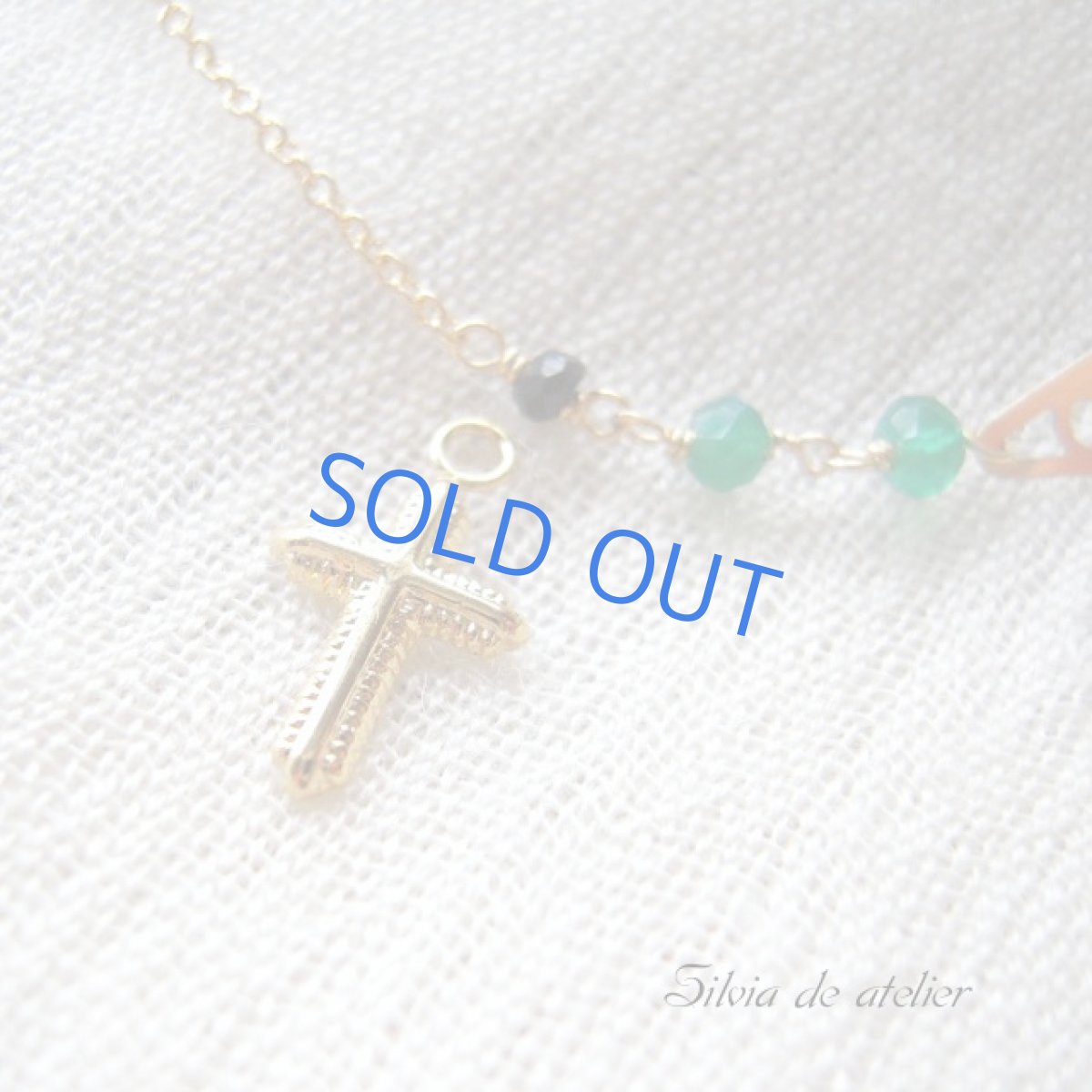 画像2: 5WAYグリーンオニキス 14kgfアシンメトリーネックレス (2)