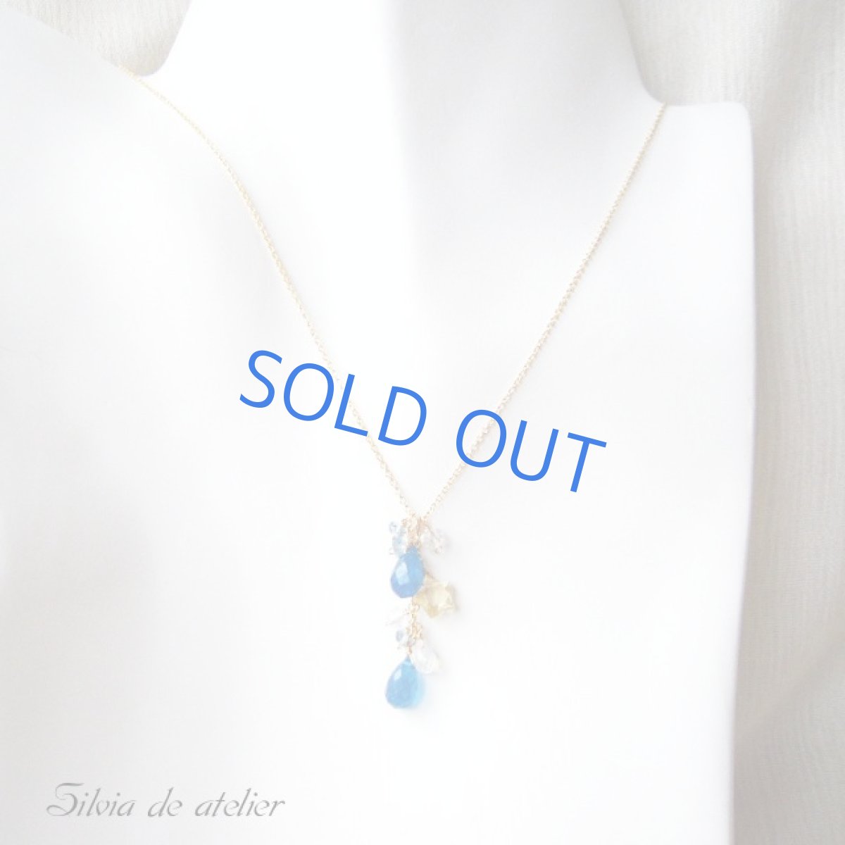 画像5: ☆midnight☆ネオンブルーアパタイトドロップ×シトリンスターカット 14kgfネックレス (5)