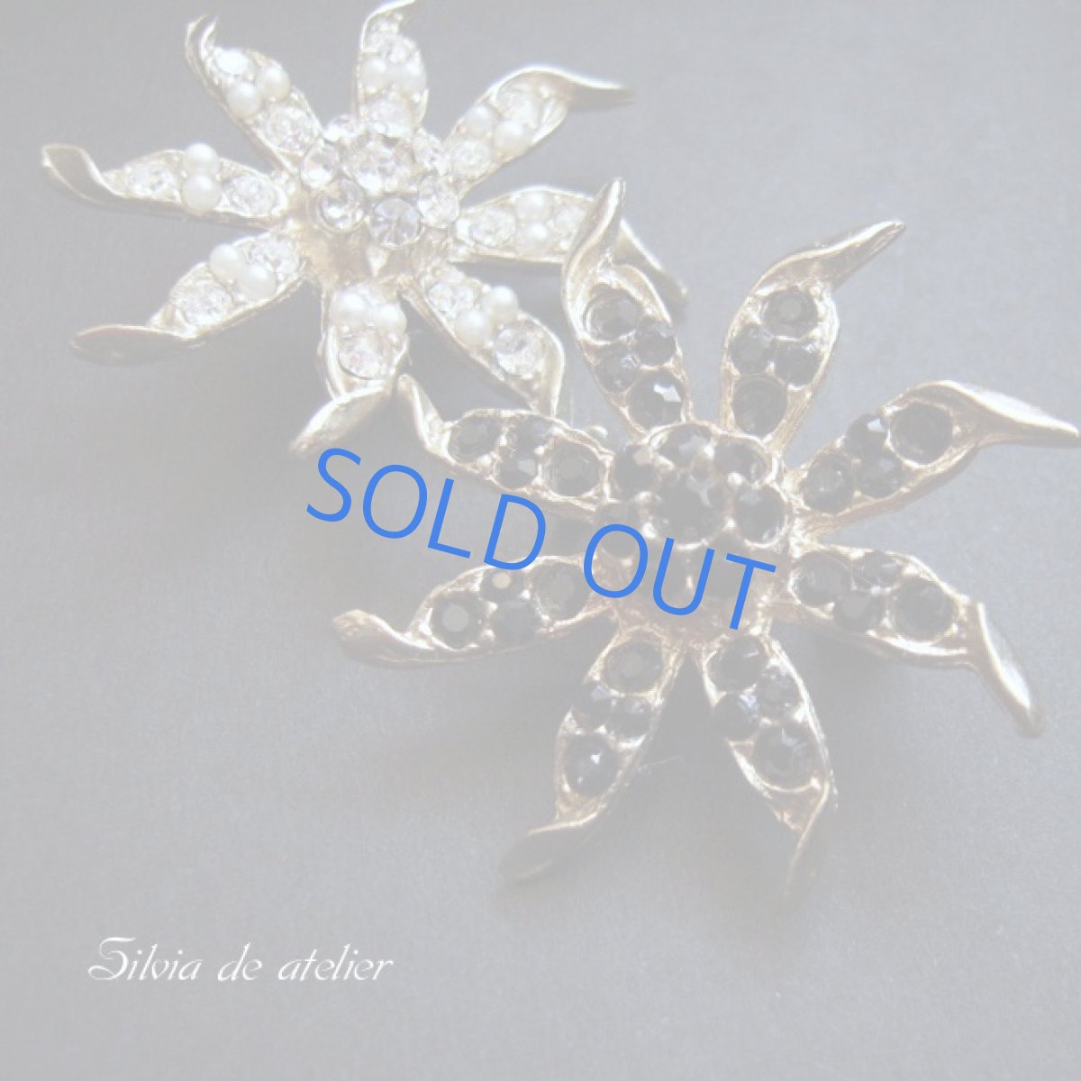 画像3: 1点もの♪ヴィンテージ 【ブラック】フラワーブローチ (3)