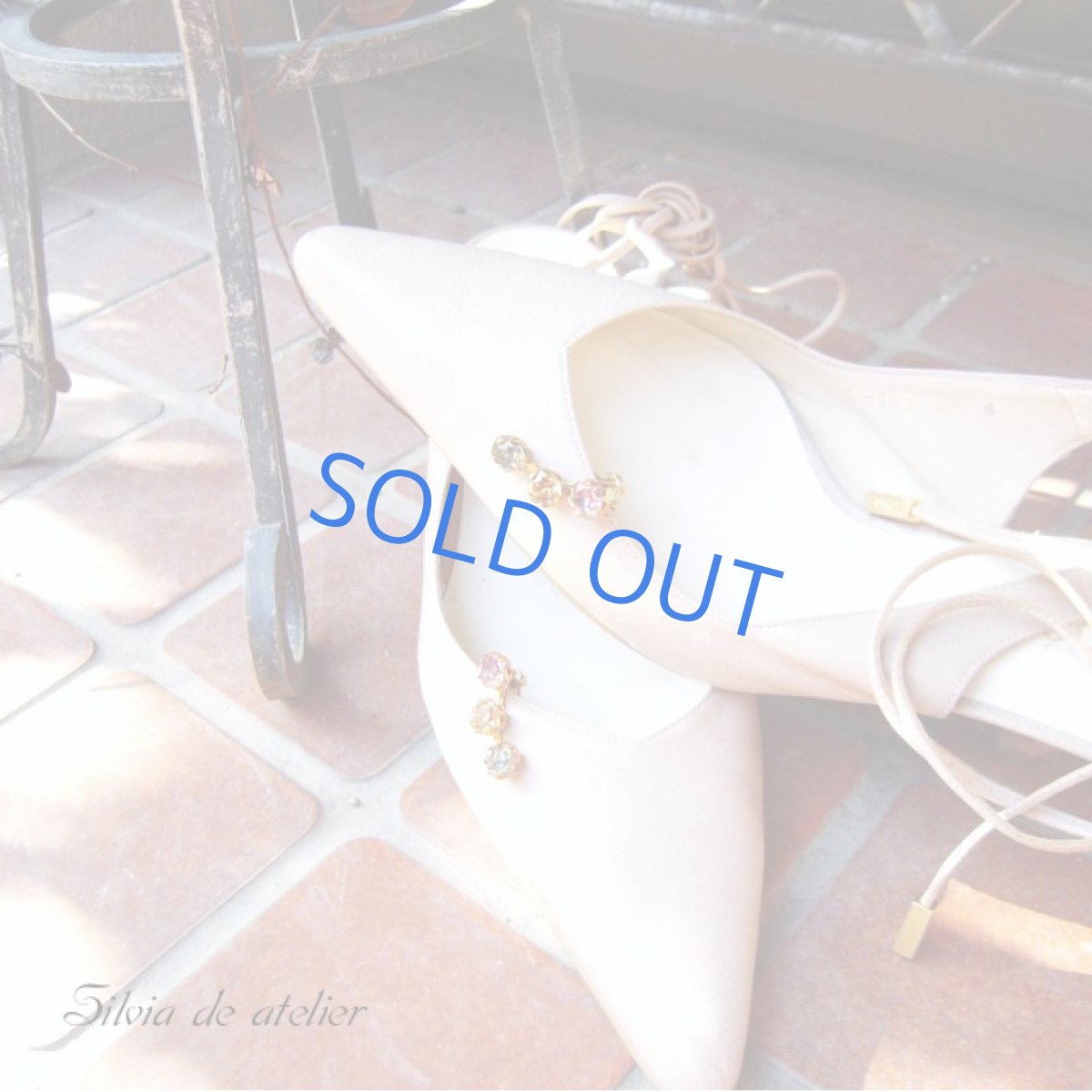 画像2: Vintage☆クラシカル マカロンカラーストーン イヤリング&シュークリップ (2)