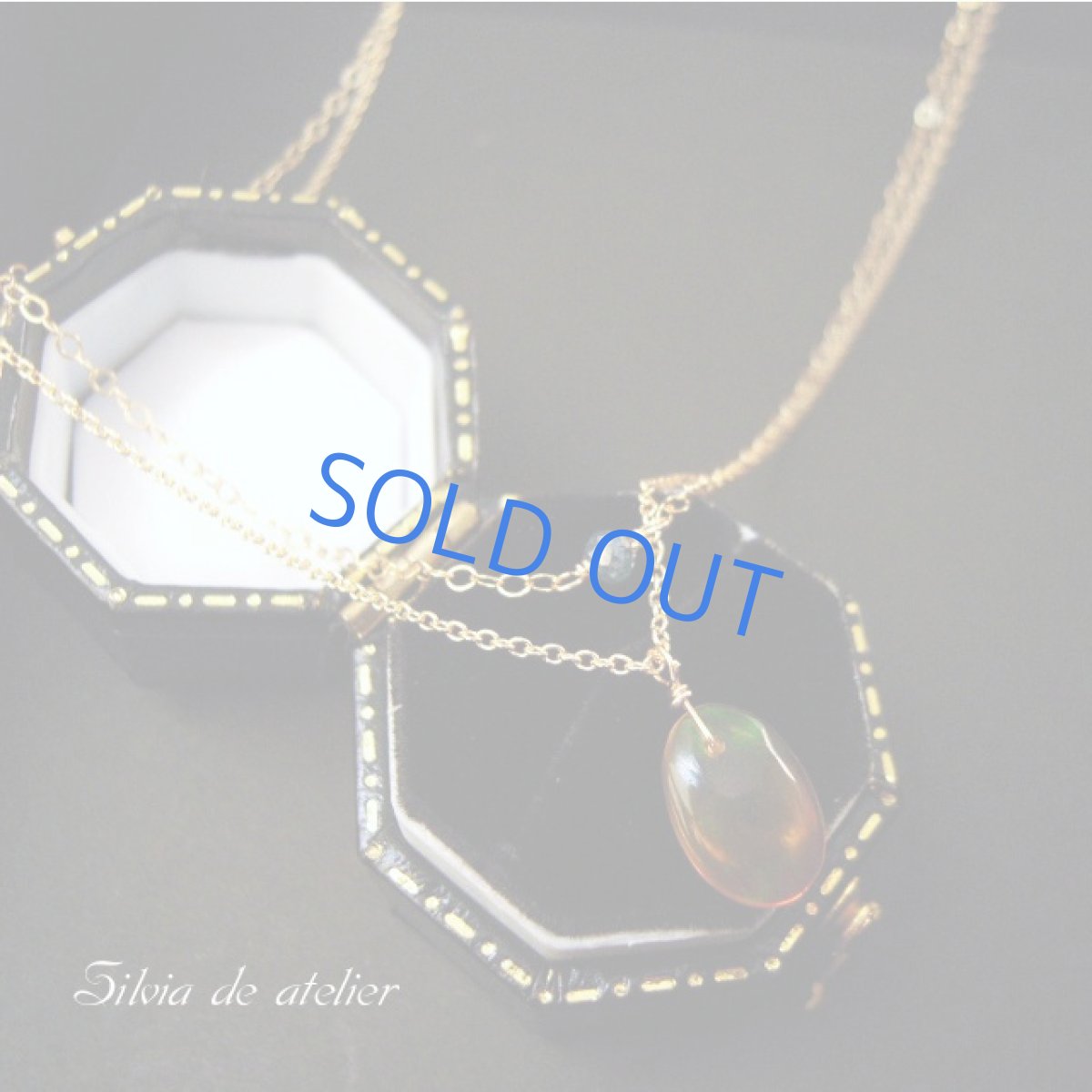 画像2: ブルーダイヤモンド×エチオピア産最上級オパール 14kgf2連ネックレス (2)