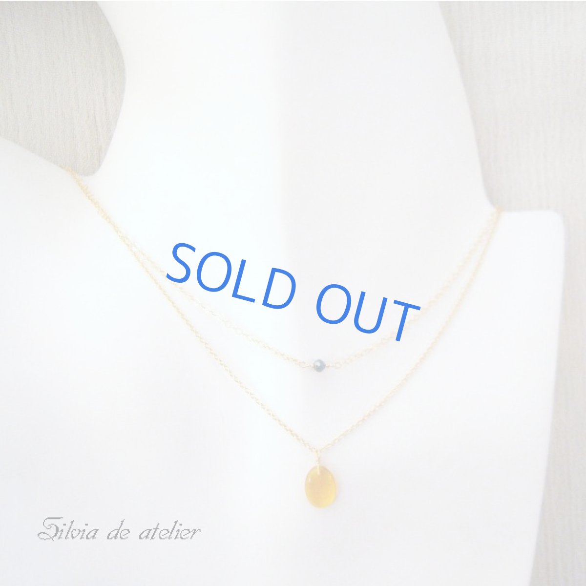 画像4: ブルーダイヤモンド×エチオピア産最上級オパール 14kgf2連ネックレス (4)