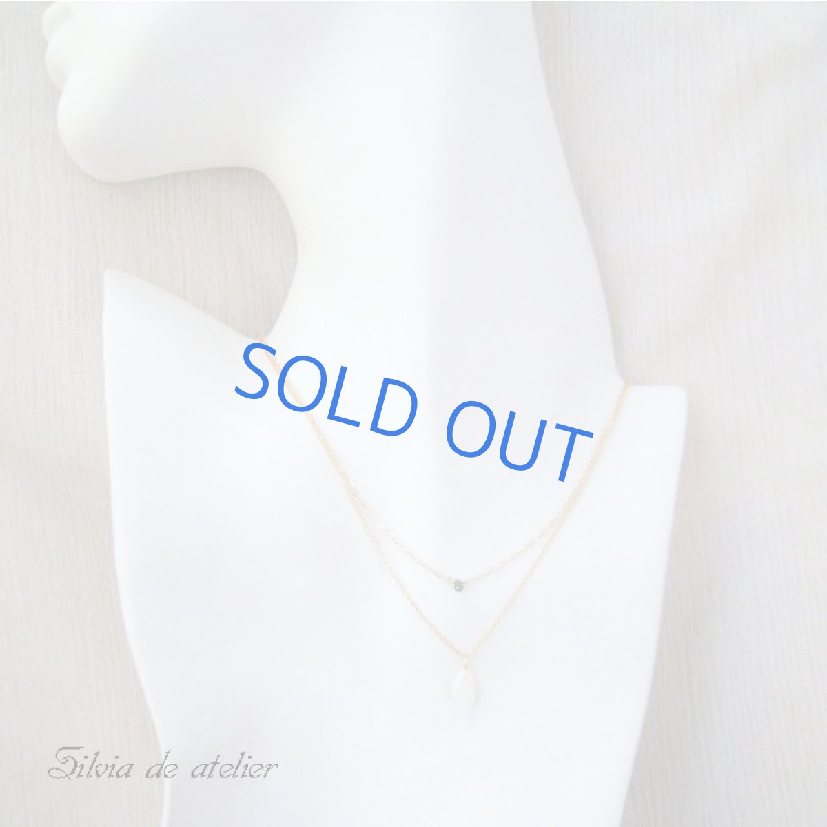 画像3: グリーンアパタイトドロップ×エチオピア産最上級オパール 14kgf2連ネックレス (3)