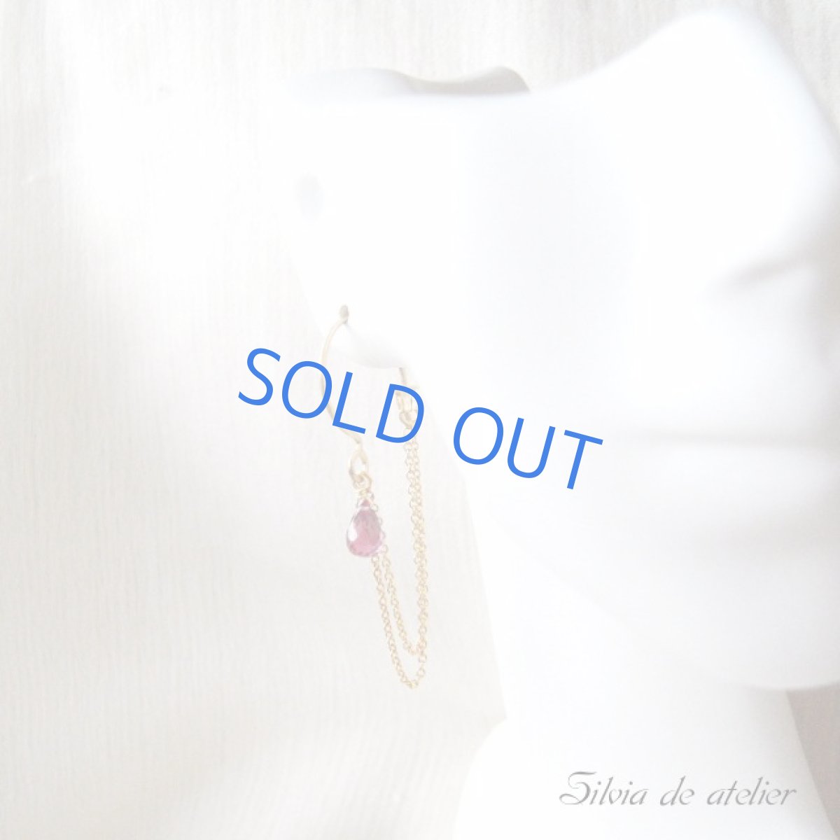 画像5: ロードライトガーネット  14kgfチェーンフックピアス (5)