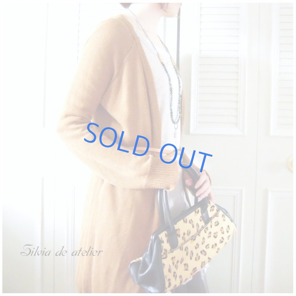 画像5: 5WAY アフリカンターコイズタンブル ロングネックレス&多連ブレスレット(レオパード柄シェルチャーム付) (5)