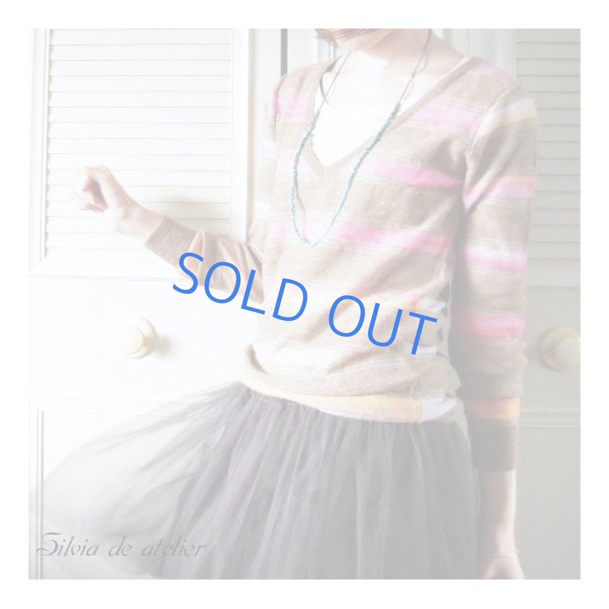 画像4: 5WAY ブルーターコイズミニタンブル ロングネックレス&多連ブレスレット(レオパード柄シェルチャーム付) (4)