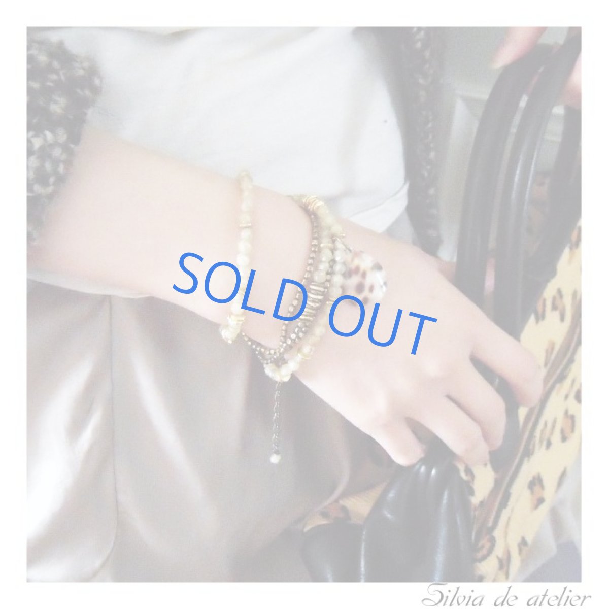 画像2: 5WAY グロシュラーガーネット ロングネックレス&多連ブレスレット(レオパード柄シェルチャーム付) (2)