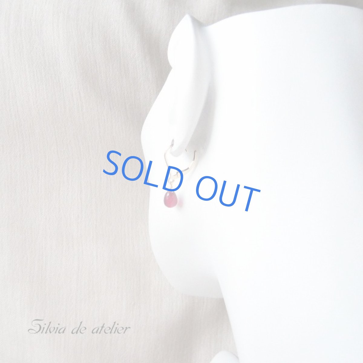 画像5: 宝石質ツヤツヤルビー 一粒14kgfピアス (5)