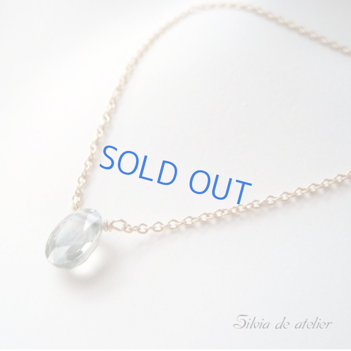 画像2: グリーンサファイア 一粒14kgfネックレス (2)