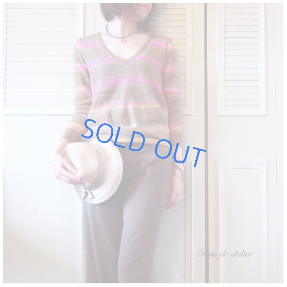 画像2: Vintageアクリルチャーム　ターコイズショートネックレス(チャーム取り外し可能) (2)