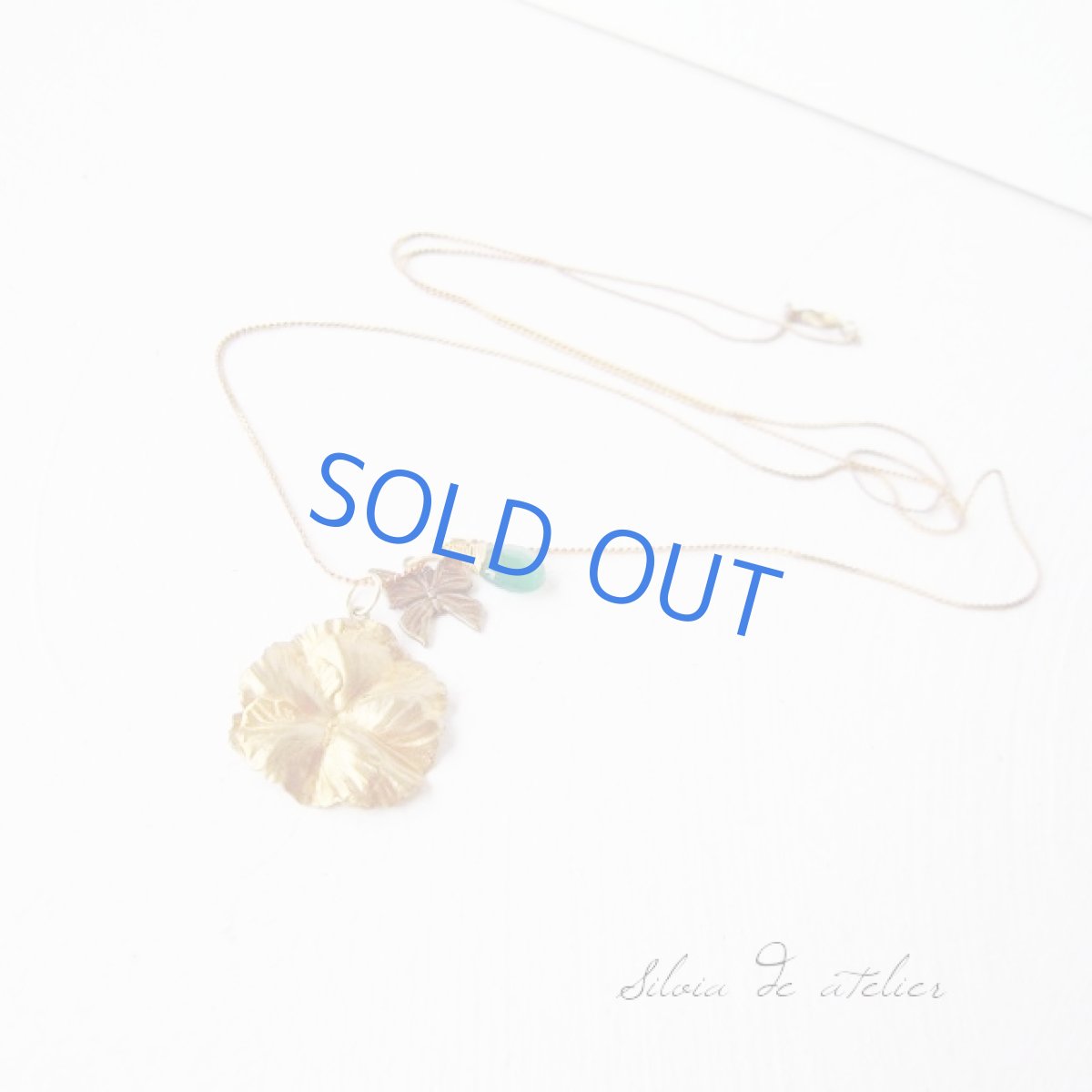 画像2: vintage パンジーチャーム×グリーンオニキス　ネックレス (2)