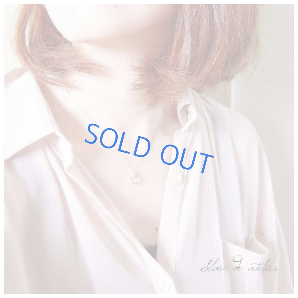 画像2: ピンクトパーズ大粒ペアシェイプ 一粒14kgf製ネックレス (2)