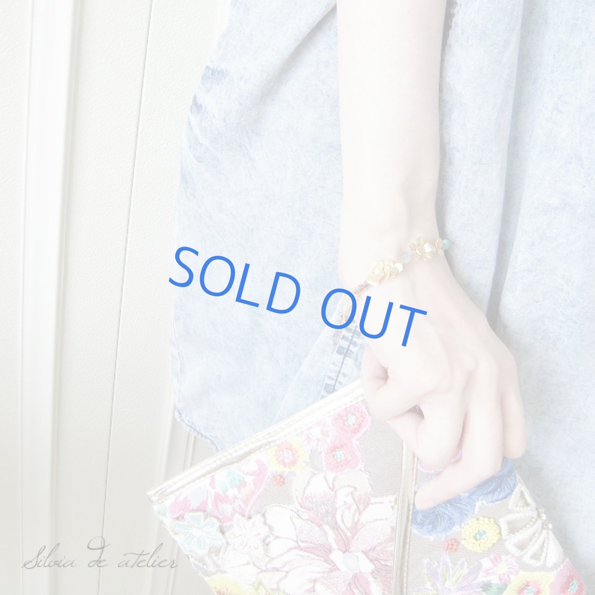 画像2: フラワーチャーム ピンクオパールスワロフスキーバングル (2)