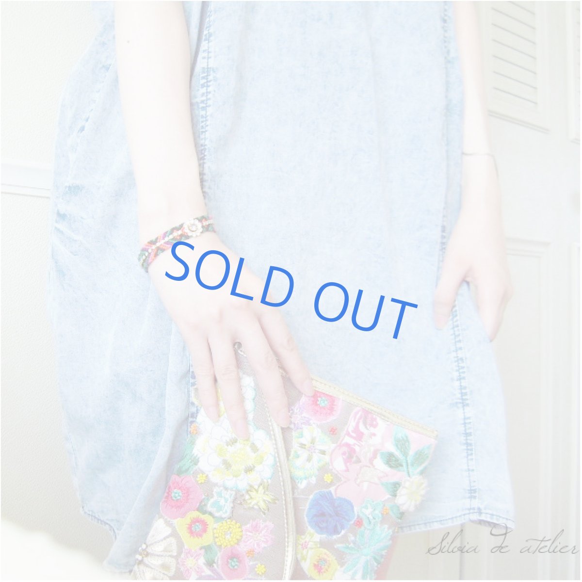 画像2: Vintageスワロフスキーフラワー　ミサンガ (2)