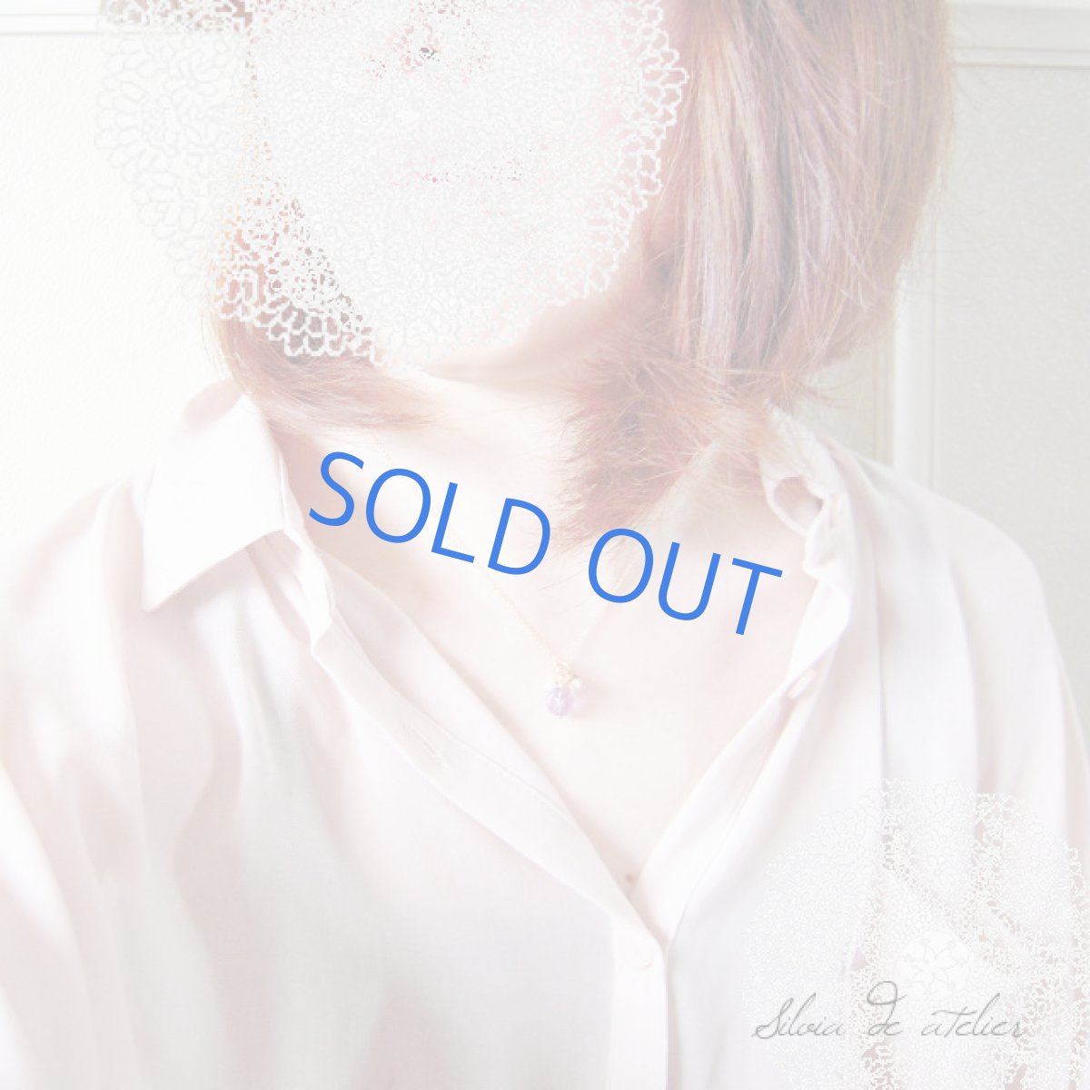 画像2: プレーンタンブルアメジスト チャーム 一粒14kgfネックレス  (2)