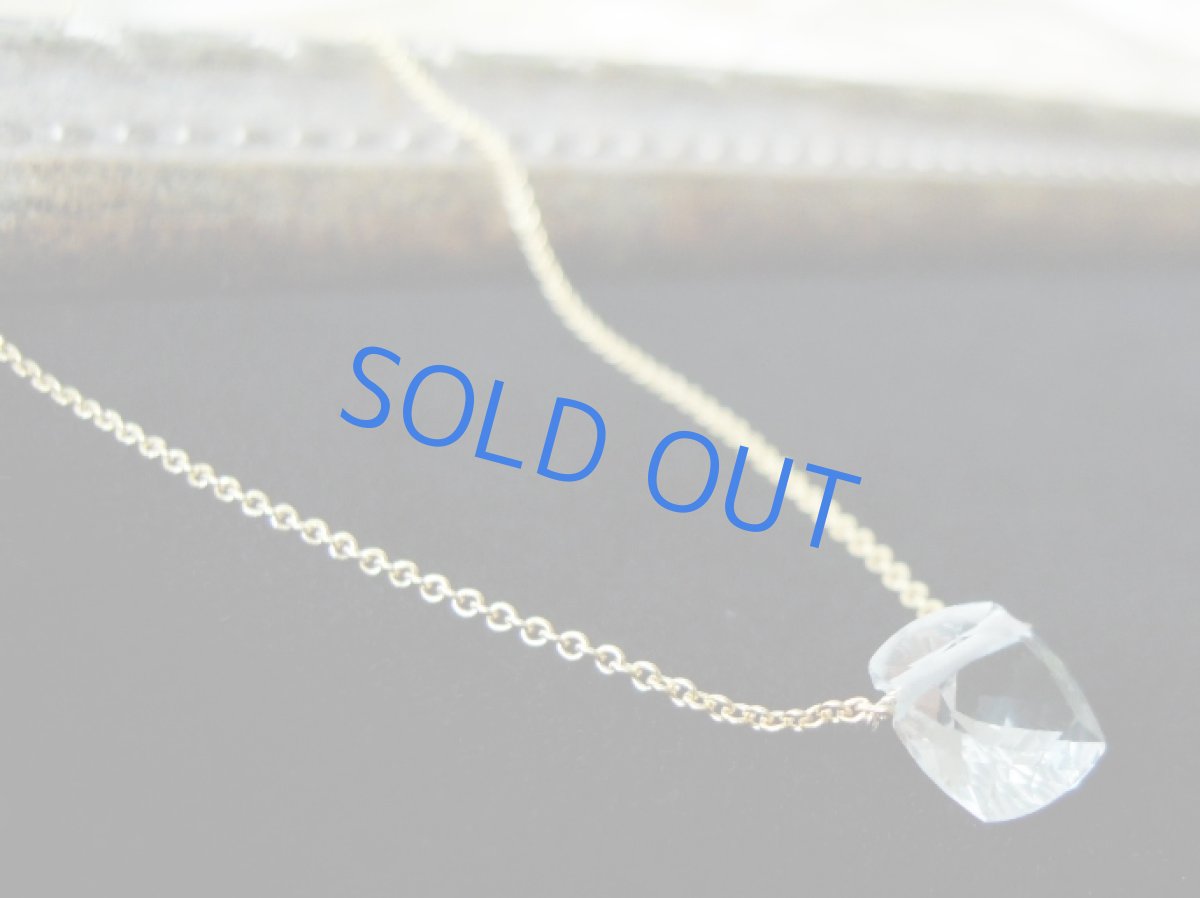 画像4: ◆1点もの◆クリスタルスクエア ジェムカット 一粒14kgf製ネックレス (4)