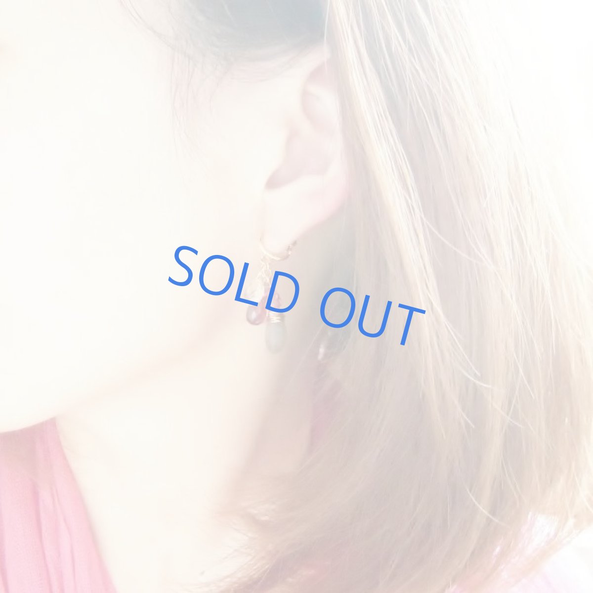 画像5: グレームーンストーン×ガーネット ピアス風イヤリング (5)