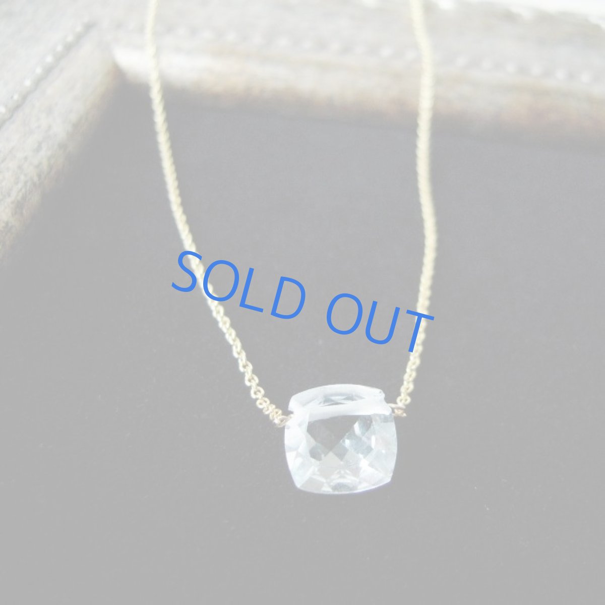 画像2: ◆1点もの◆クリスタルスクエア ジェムカット 一粒14kgf製ネックレス (2)