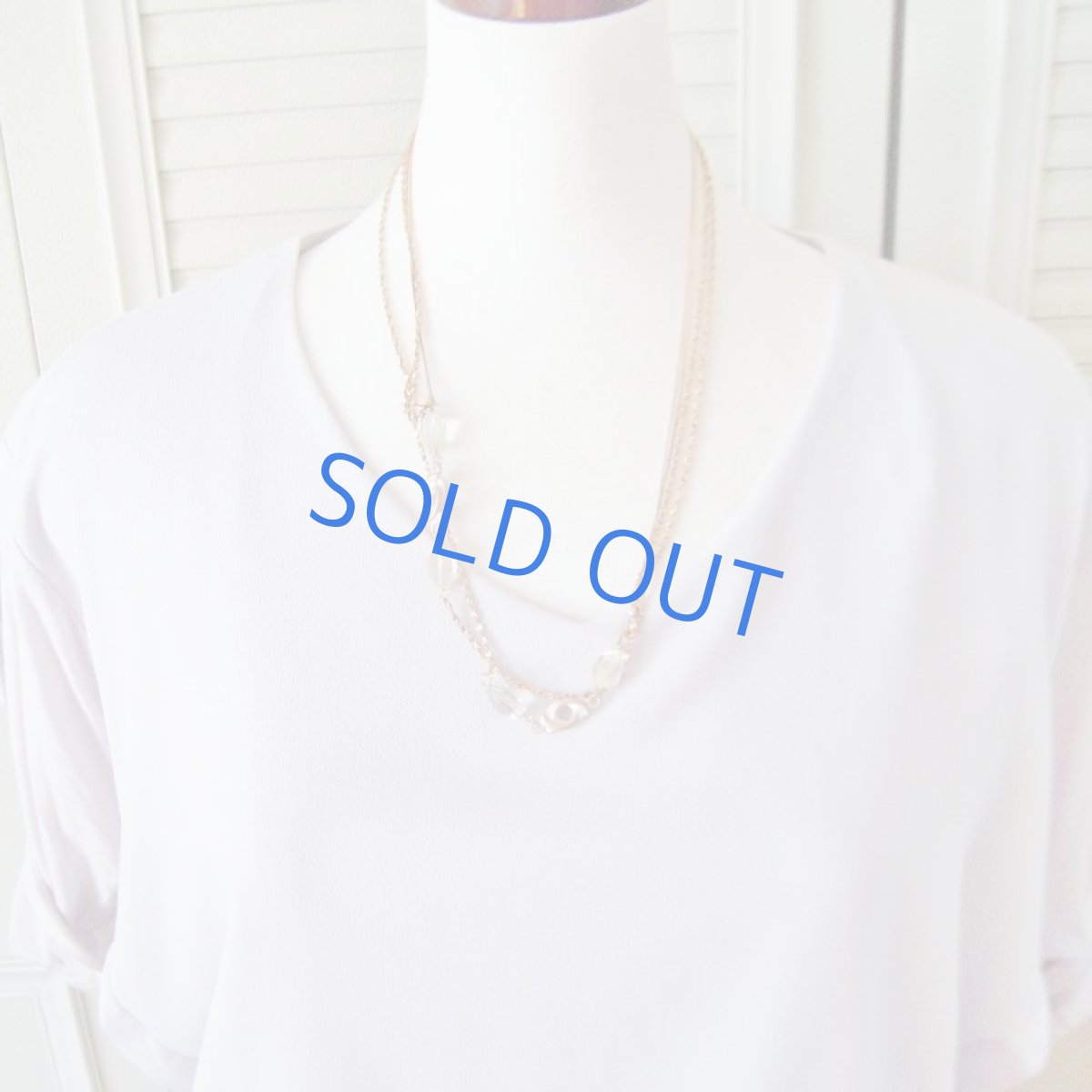 画像5: 宝石質パステルストーン コパーカラー スーパーロングネックレス (5)