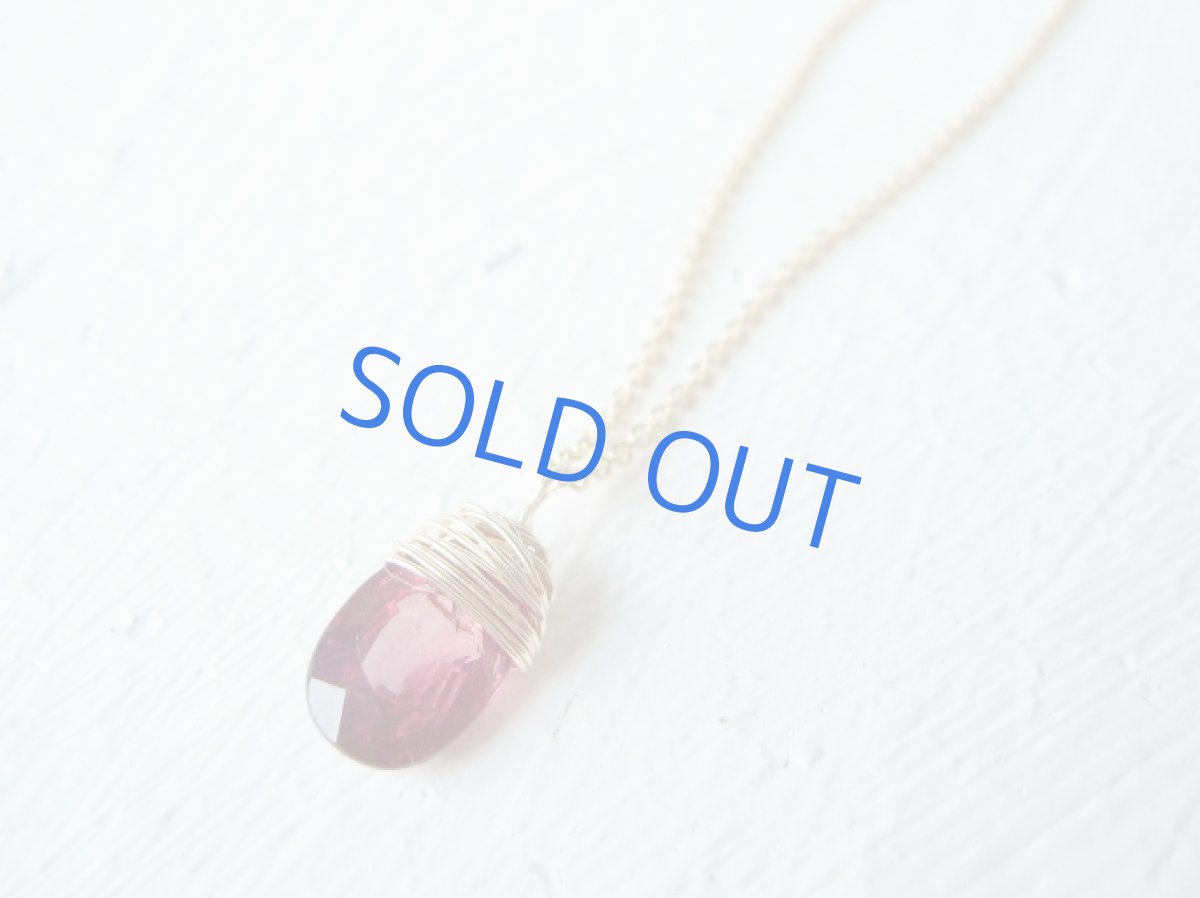 画像2: ◆1点のみ◆宝飾用ルース ガーネットオーバルジェム 一粒14kgf製ネックレス (2)