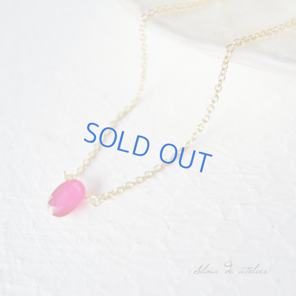 画像2: ルビー オーバル型ジェムカット 一粒14kgfネックレス (2)