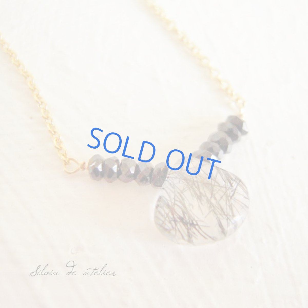 画像2: ブラックルチルトルマリンクォーツ&ブラックスピネル 14kgfネックレス (2)