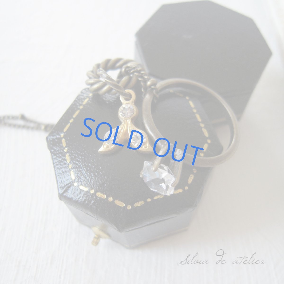 画像3: ニューヨークハーキマーダイヤモンドクォーツ 3WAYネックレス&アンティークゴールドリング (3)