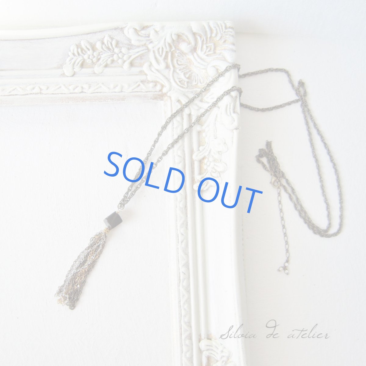 画像2: スモーキークォーツダイス タッセルチェーン ロングネックレス (2)