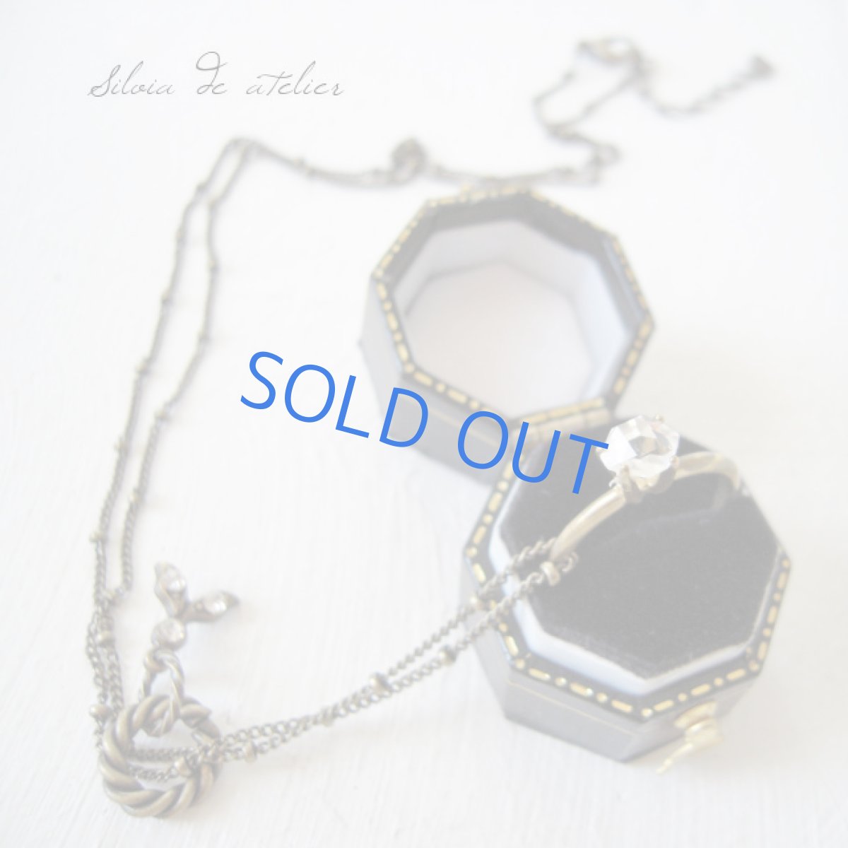 画像2: ニューヨークハーキマーダイヤモンドクォーツ 3WAYネックレス&ブライトゴールドリング  (2)