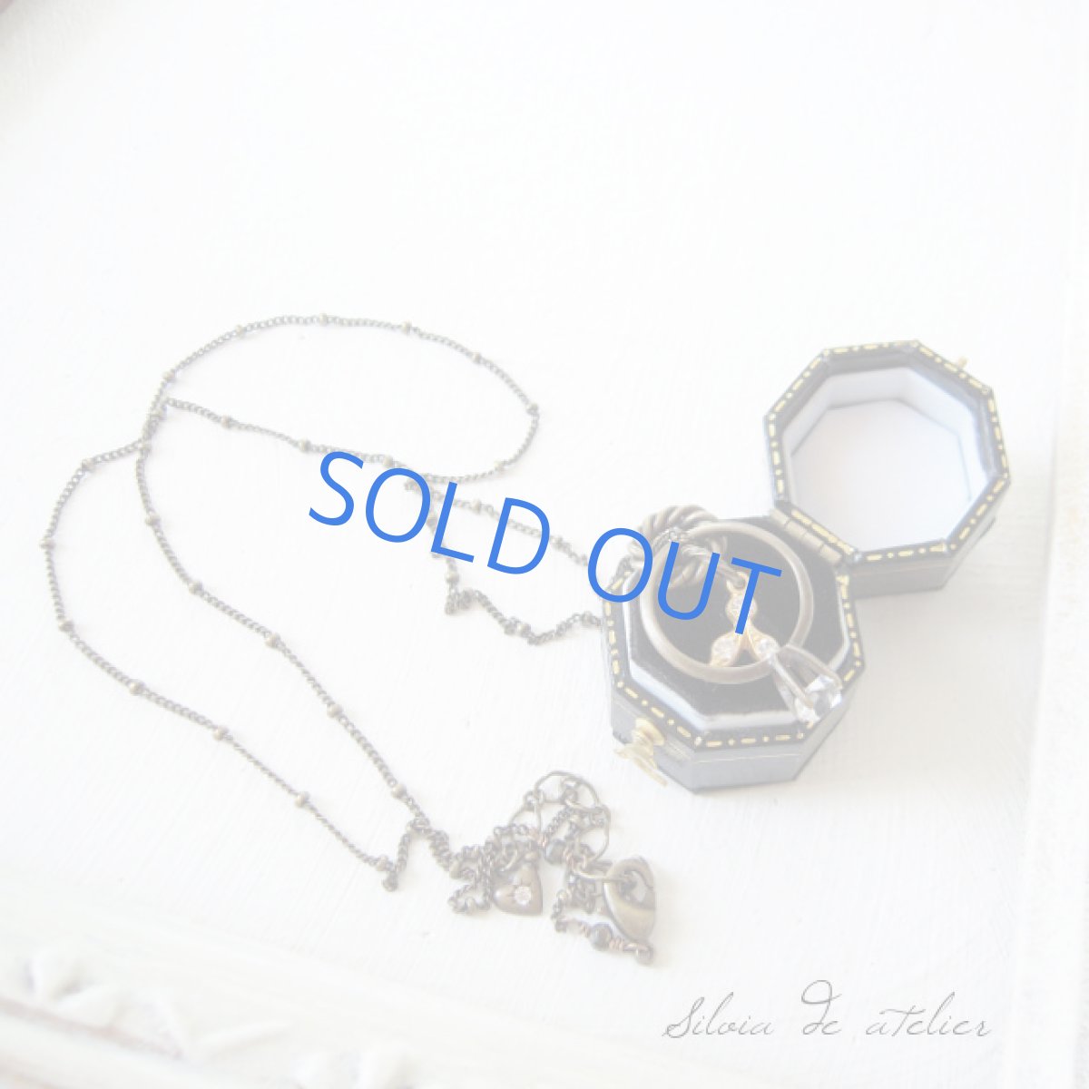 画像2: ニューヨークハーキマーダイヤモンドクォーツ 3WAYネックレス&アンティークゴールドリング (2)