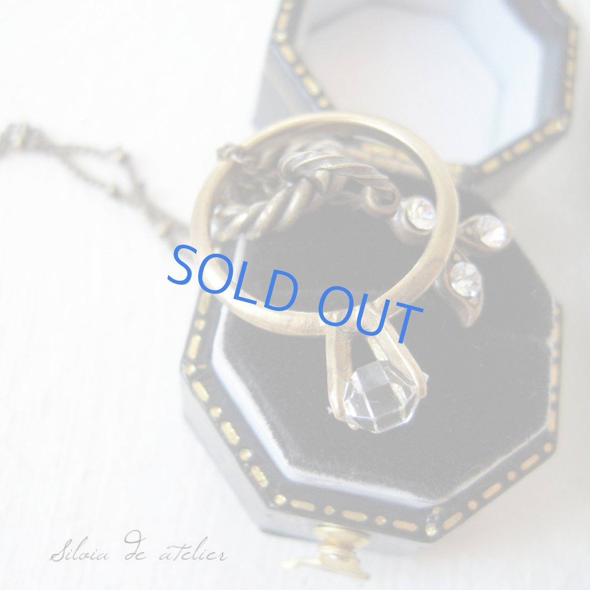 画像4: ニューヨークハーキマーダイヤモンドクォーツ 3WAYネックレス&ブライトゴールドリング  (4)