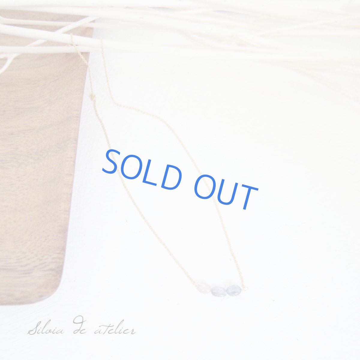 画像4: ブルー×ピンクトルマリン3石 ライン14kgfネックレス (4)