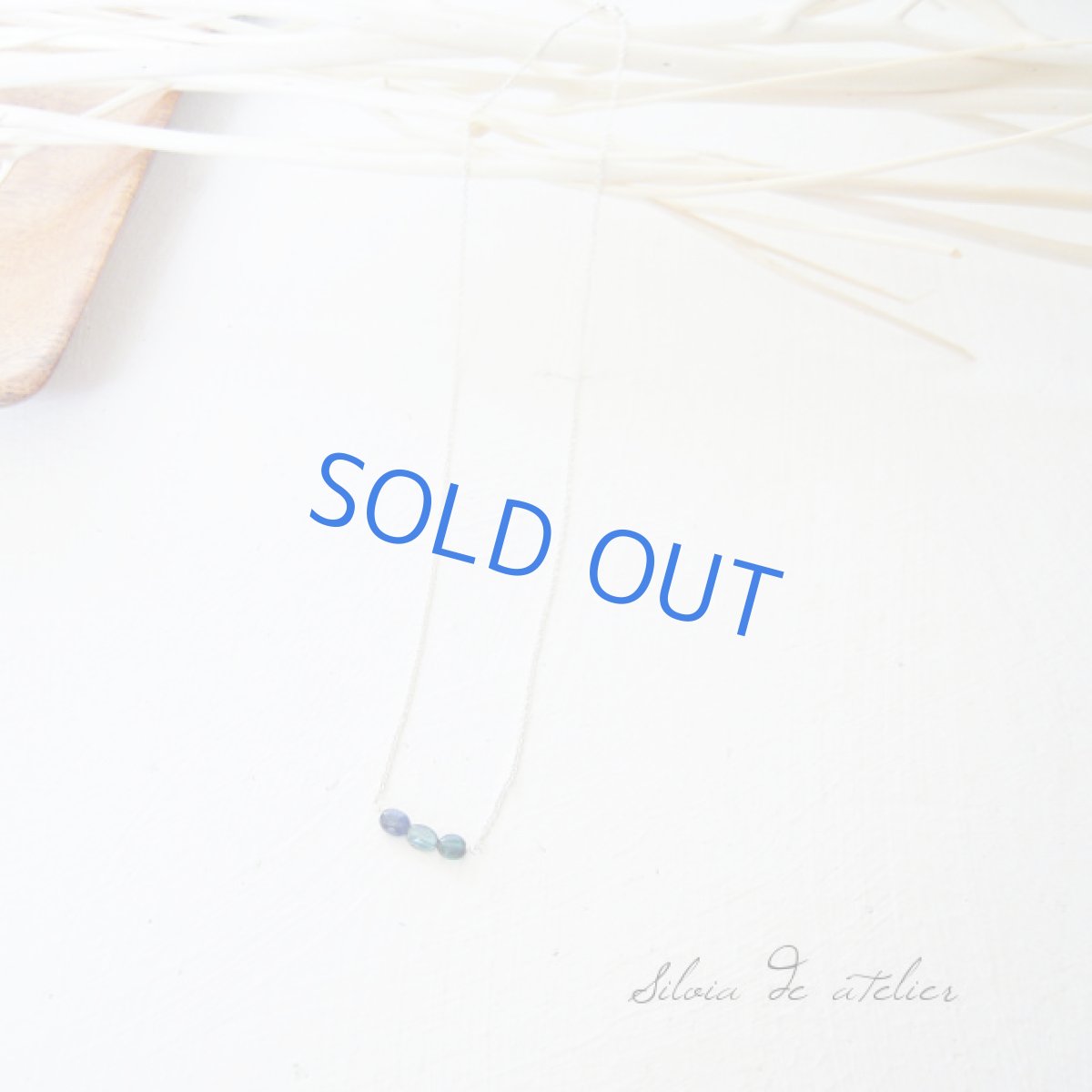 画像3: ブルートルマリン3石 ラインsilver925ネックレス (3)