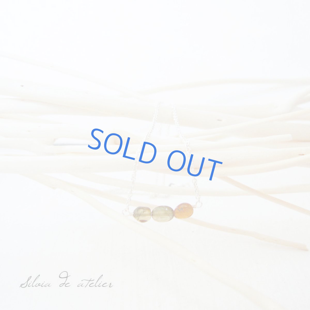 画像3: カーキ×イエロートルマリン3石 ラインsilver925ネックレス (3)