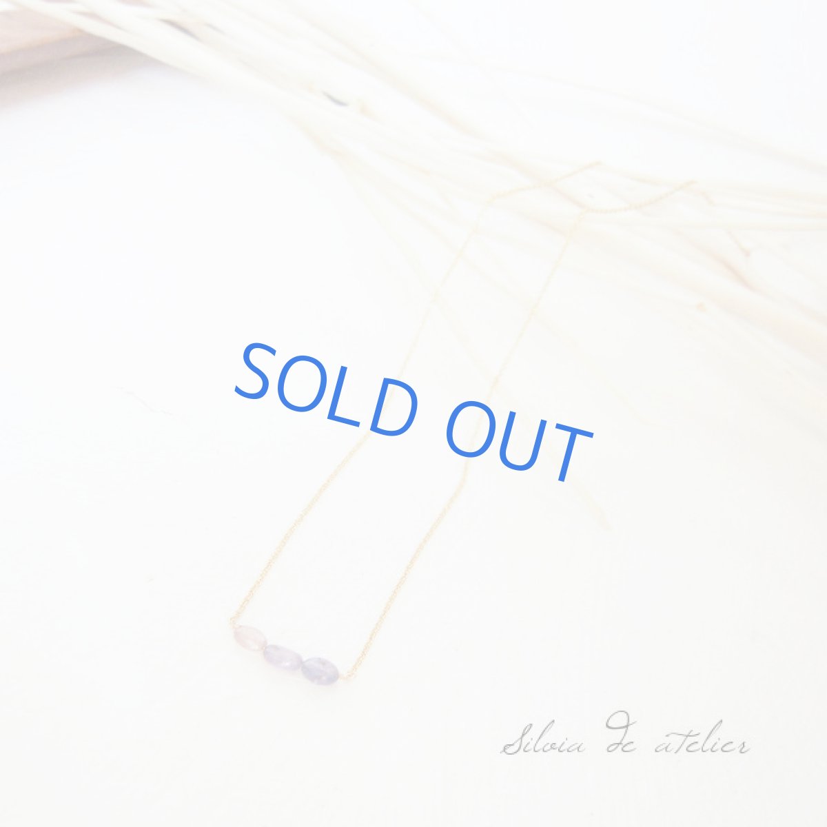 画像2: ブルー×ピンクトルマリン3石 ライン14kgfネックレス (2)