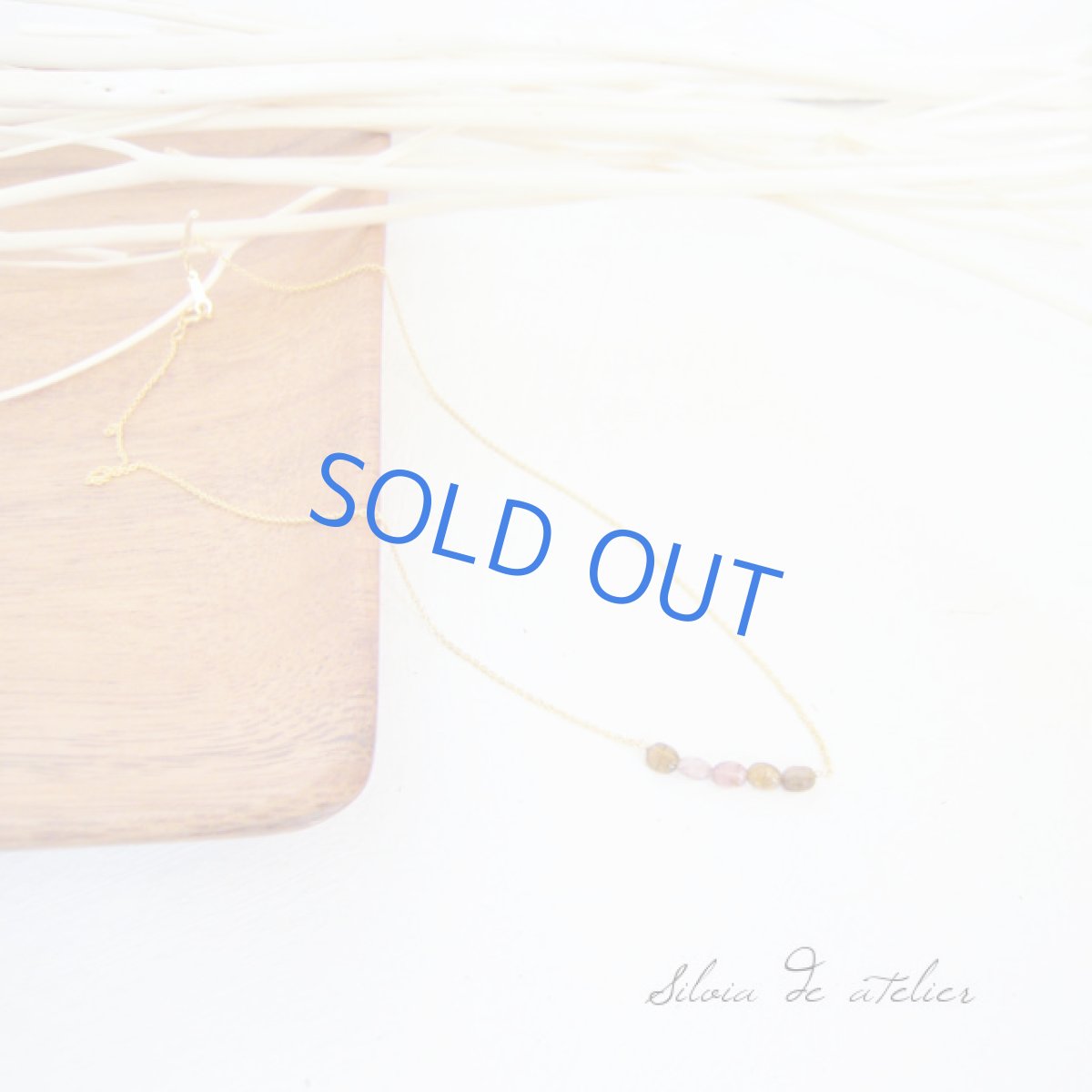 画像3: イエロー×ピンクトルマリン5石 ライン14kgfネックレス (3)